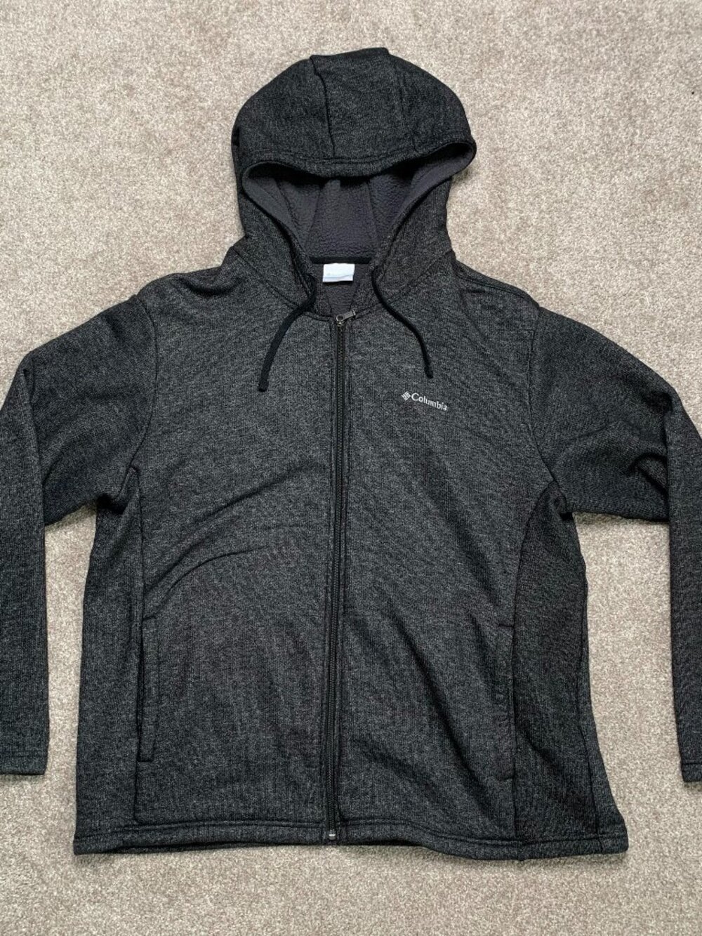 Columbia SIZE XXL Sweater Jacket Full Zip Hooded Gray